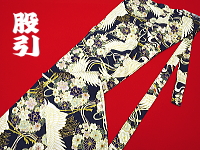 義若オリジナルの股引き 激安セール品 鶴と久寿玉(紺)